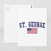 St. George US Flag Briefkaart (Voorkant / Achterkant)