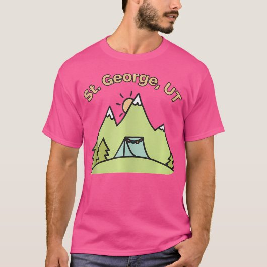 St George Ut Mountains Wandelen Klimmen Camping Ou T-shirt (Voorkant)