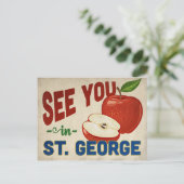 St. George Utah Apple - Vintage Travel Briefkaart (Staand voorkant)