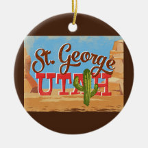 St. George Utah Cartoon Desert Vintage Travel