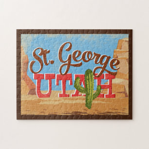 St. George Utah Cartoon Desert Vintage Travel Legpuzzel