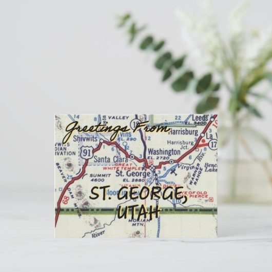 St. George Utah  kaart (Staand voorkant)