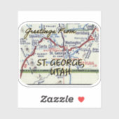 St. George Utah  kaart Sticker (Vel)