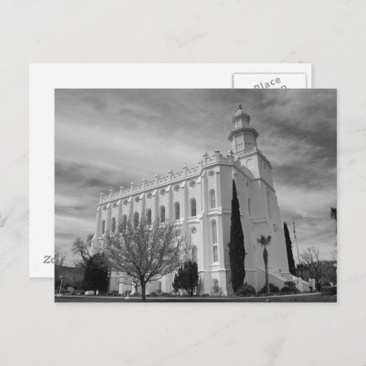 St. George Utah Mormon Temple Briefkaart (Voorkant / Achterkant)