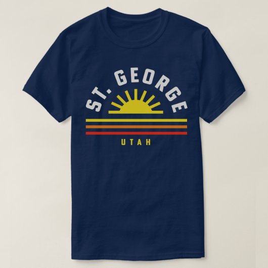 St George Utah Retro zonsondergang T-shirt (Design voorkant)