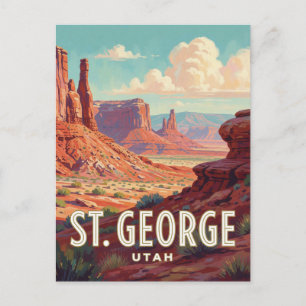 St. George Utah Rode Gesteente Reizen Briefkaart