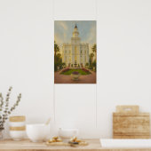 St. George Utah Tempel Schildering™ LDS Kunst Post Poster (Keuken)