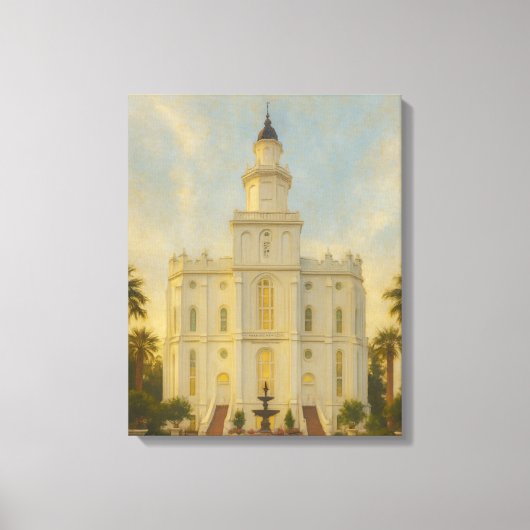 St. George Utah Temple Painting™ LDS Art Canvas Afdruk (Voorkant)