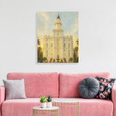 St. George Utah Temple Painting™ LDS Art Canvas Afdruk (Insitu (Woonkamer))