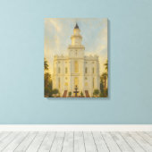 St. George Utah Temple Painting™ LDS Art Canvas Afdruk (Insitu (Houten vloer))
