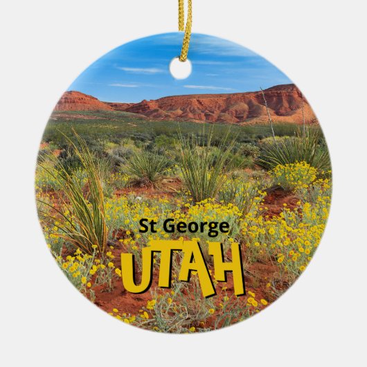 St. George Utah Woestijn Wildbloemen Keramisch Ornament (Voorkant)