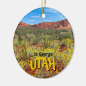 St. George Utah Woestijn Wildbloemen Keramisch Ornament (Links)