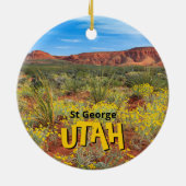 St. George Utah Woestijn Wildbloemen Keramisch Ornament (Achterkant)
