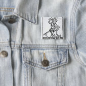 St. George, van het "Liber Chronicarum" Vierkante Button 5,1 Cm (In situ)