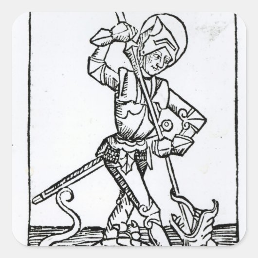 St. George, van het "Liber Chronicarum" Vierkante Sticker (Voorkant)