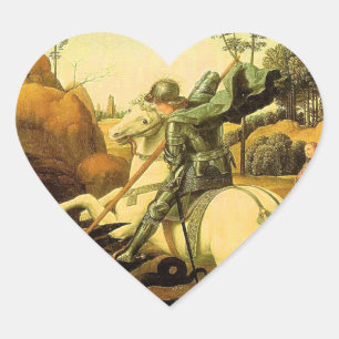 St. George van Raphael "en de Draak" (circa 1505) Hart Sticker