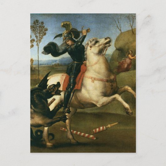 St George vecht de draak Briefkaart (Voorkant)