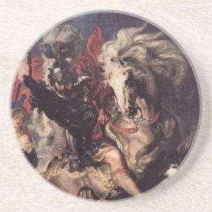St George vecht de draak Zandsteen Onderzetter