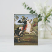 St. George vecht Dragon Raphael Fine Art Briefkaart (Staand voorkant)