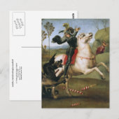 St. George vecht Dragon Raphael Fine Art Briefkaart (Voorkant / Achterkant)