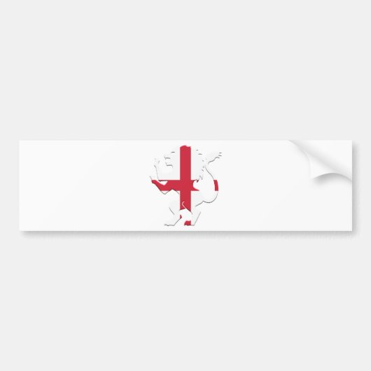 St George's Cross Lion Rampant Bumpersticker (Voorkant)