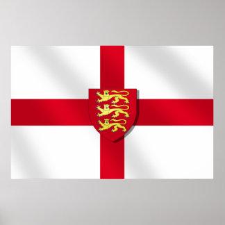 St. George's cross vlag England 3 leeuwen 2012Post Poster