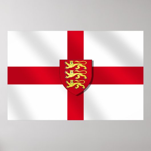St. George's cross vlag England 3 leeuwen 2012Post Poster (Voorkant)