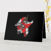 St Georges Day Guitar England Vlag Musicus Kaart (Gele Bloem)