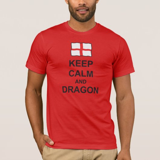 St Georges Day KEEP CALM and DRAGON T-shirt (Voorkant)