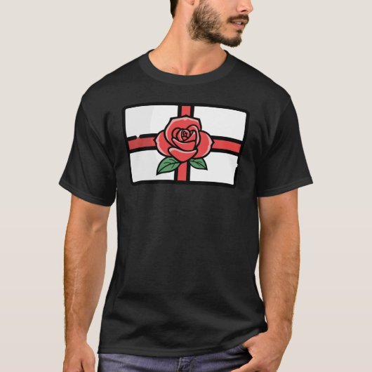 St. George's Day Roos Engelse vlag T-shirt (Voorkant)