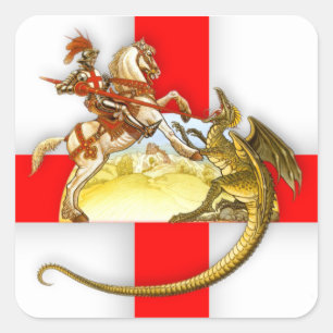 St Georges Day Stackers Vierkante Sticker
