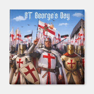 St Georges Day Vierkante Koelkastmagneet  Magneet