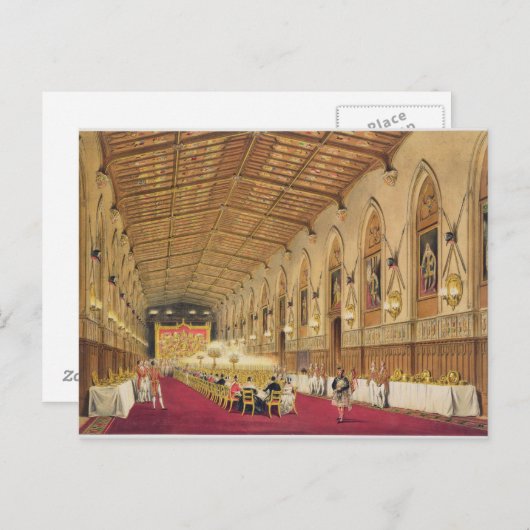 St. George's Hall, Windsor Castle, 1838 (kleur ver Briefkaart (Voorkant / Achterkant)