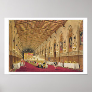 St. George's Hall, Windsor Castle, 1838 (kleur ver Poster