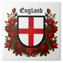 St. George's Schild omringd door rode rozen