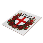 St. George's Schild omringd door rode rozen Tegeltje (Zijkant)