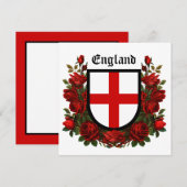 St. George's Schild omringd met rode rozen (Voorkant / Achterkant)