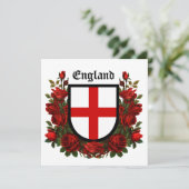 St. George's Schild omringd met rode rozen (Staand voorkant)