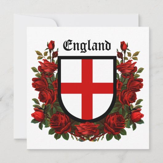 St. George's Schild omringd met rode rozen (Voorkant)