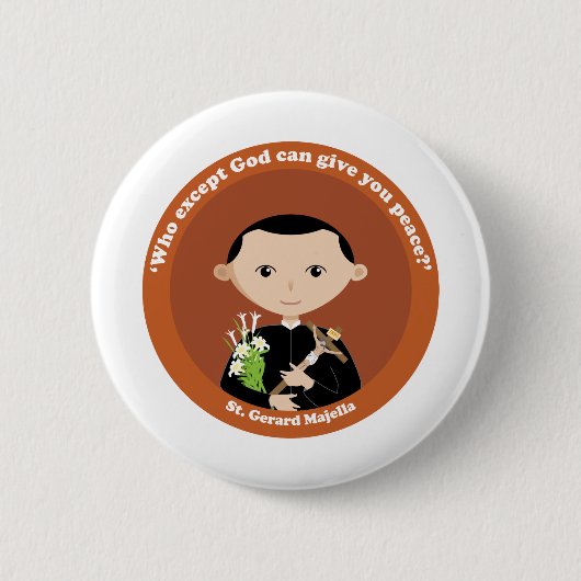 St. Gerard Majella Ronde Button 5,7 Cm (Voorkant)