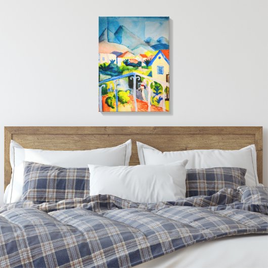St Germain bij Tunis | Auguste Macke | Canvas Afdruk (Insitu (Slaapkamer))