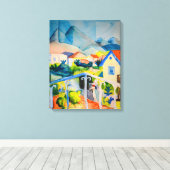 St Germain bij Tunis | Auguste Macke | Canvas Afdruk (Insitu (Houten vloer))