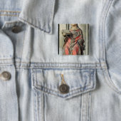 St. Germain bisschop van Auxerre Vierkante Button 5,1 Cm (In situ)