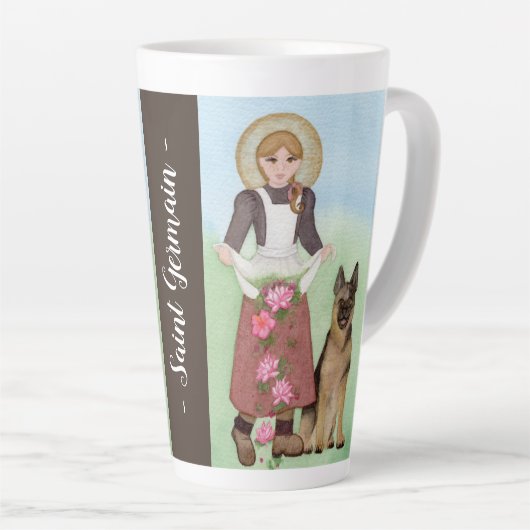 St. Germain Patron van de Sick Abused & Vulnerable Latte Mok (Rechterhoek)