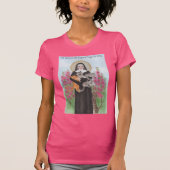 St. Gertrude Cat Lady Waterverf Folk Art Pink T-shirt (Voorkant)