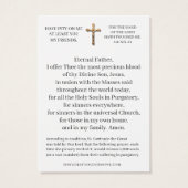 St. Gertrude kostbaar bloed Jezus gebed Heilige Ka Visitekaartje (Achterkant)