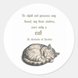 St. Gertrude of Nivelles Cat Quote Sticker 