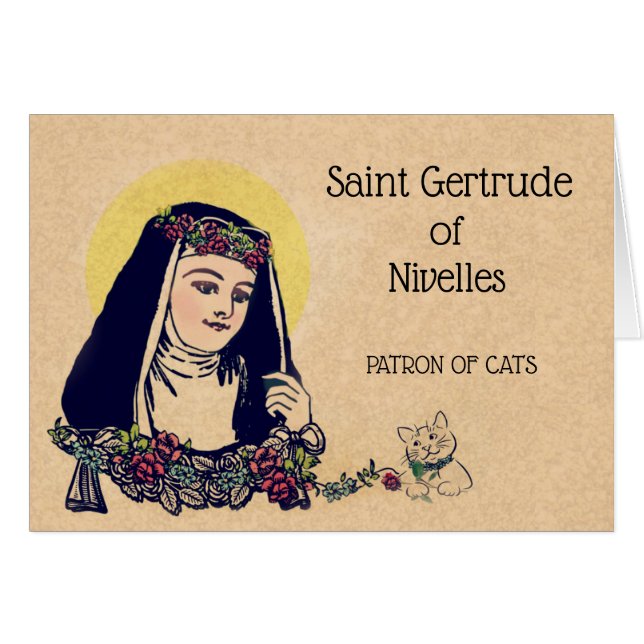 St. Gertrude of Nivelles Patron Saint of Cats (Voorkant Horizontaal)