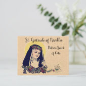 St. Gertrude of Nivelles Patron Saint of Cats Briefkaart (Staand voorkant)