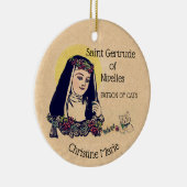 St. Gertrude of Nivelles Patron Saint of Cats Keramisch Ornament (Rechts)